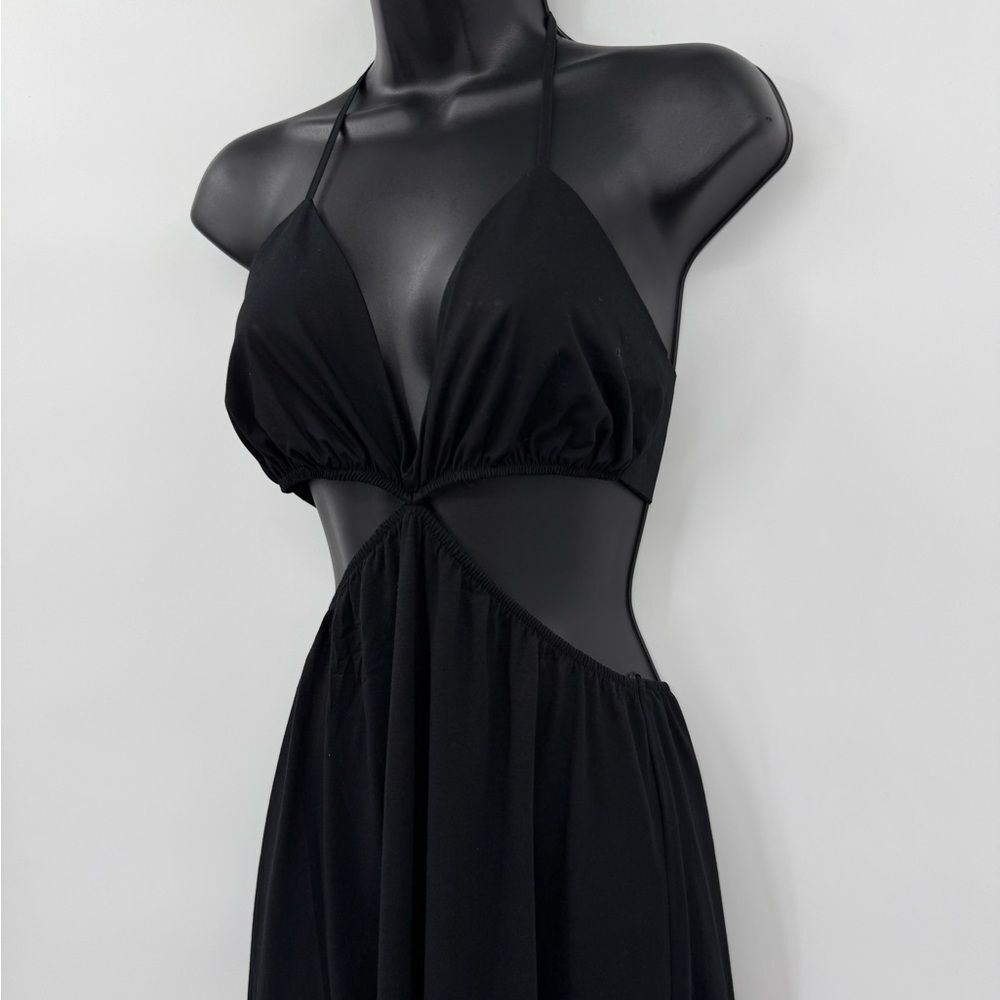 Zara Halter Cutout Open Back Maxi Dress in Black | Medium - Picture 5 of 7